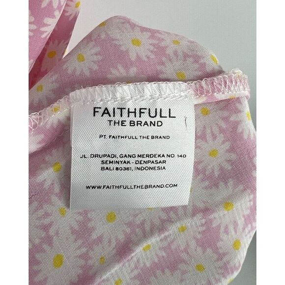 Faithfull the Brand Pink Floral Print Midi Dress Size Medium - Picture 4 of 6